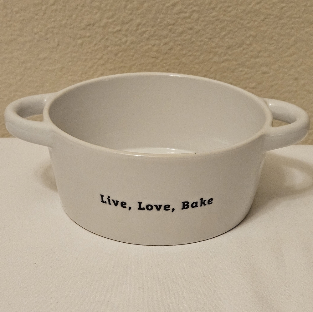 Live, Love, Bake Ceramic Baking Dish NEW